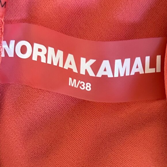 Anthropologie Norma Kamali One Shoulder Ruched Midi Dress Coral M Designer - Picture 8 of 8